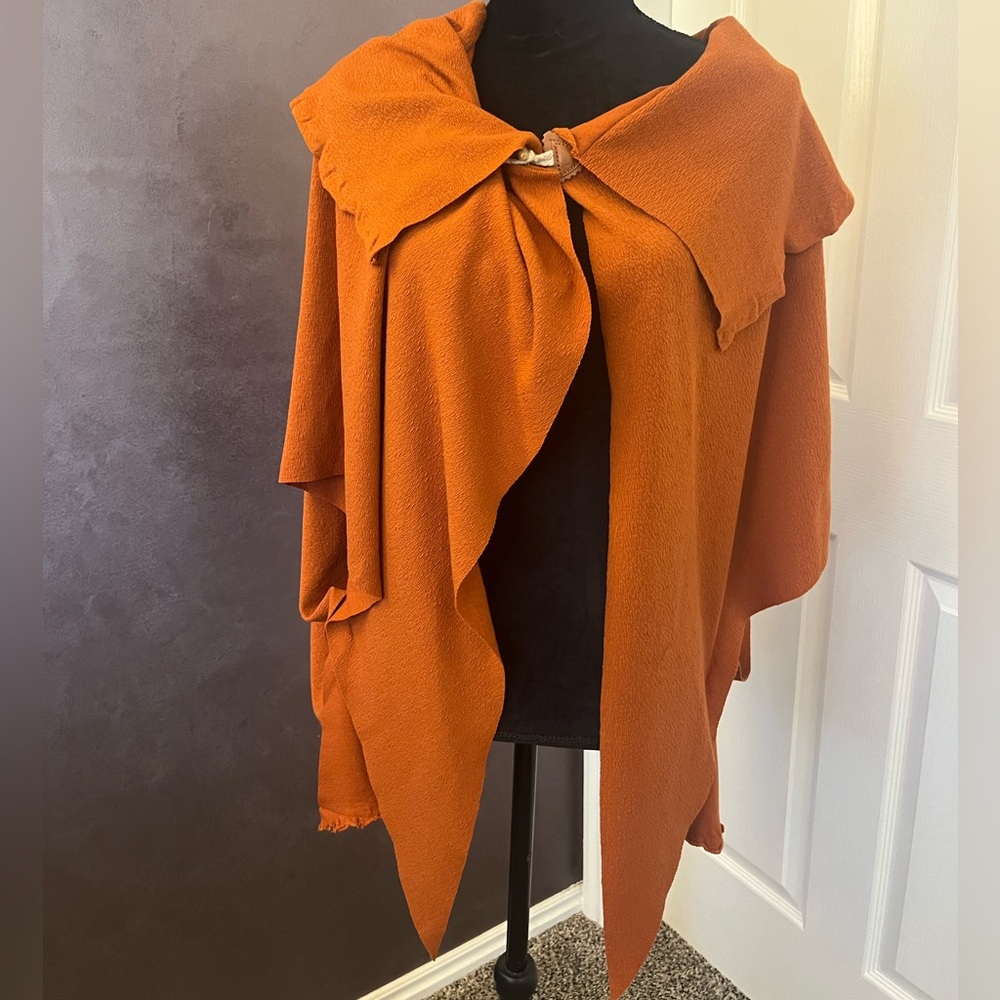 Chic Orange Women's Poncho